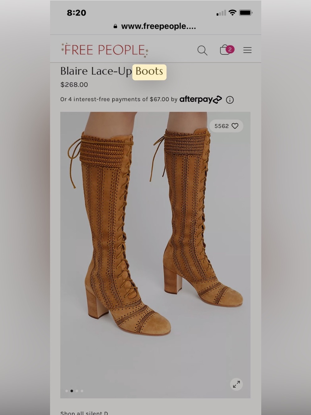 Free People Blaire Knee-High Lace-Up Suede Boots in Walnut